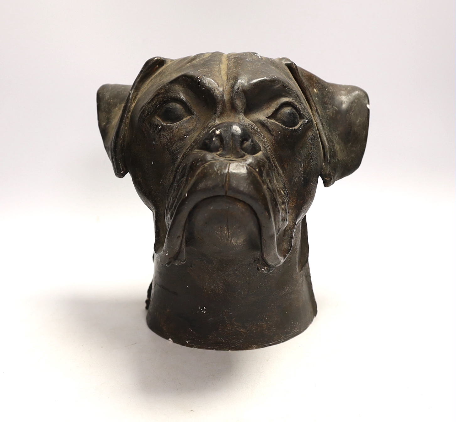 A plaster model of a bulldog head, 24cm